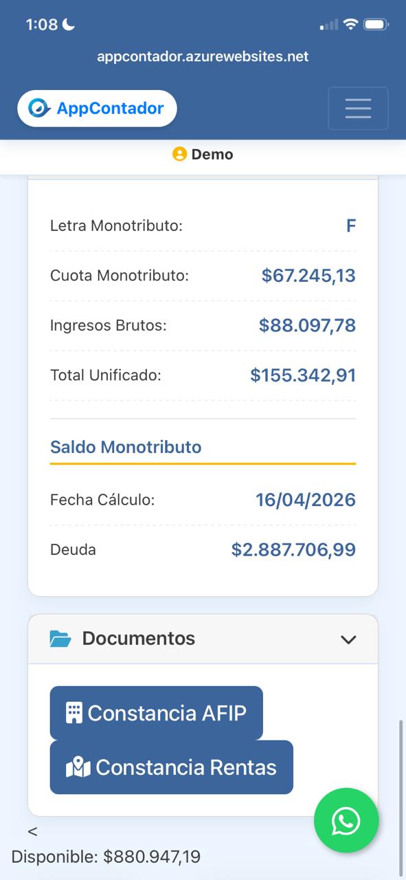 Impuestos y Documentos — AppContador